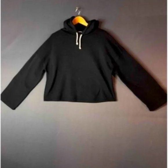 Zara Trafaluc - Cropped Pullover Hooded Sweatshirt 3253/015/800 | Small | Black - Picture 1 of 6